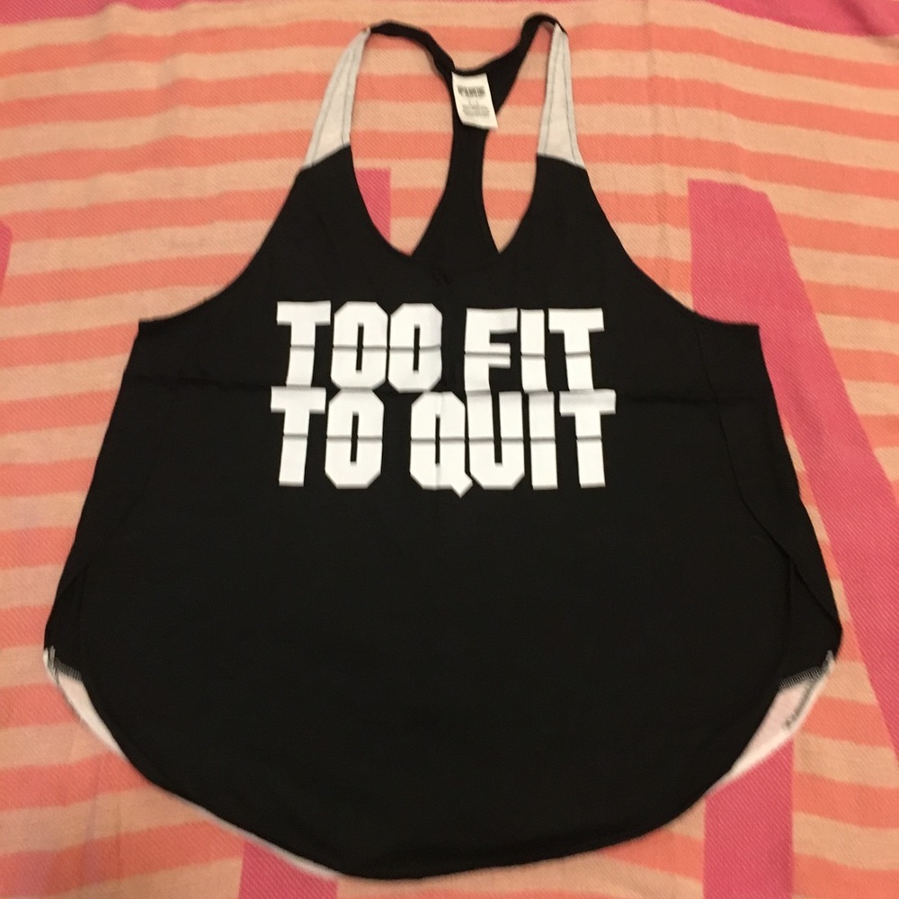 Victoria Secret Pink Gym Tank Top Too Fit To Quit